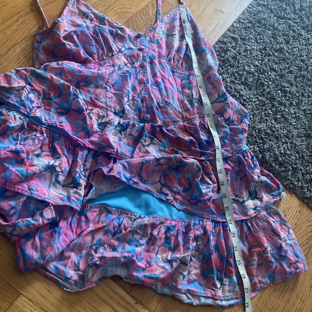 Wild Fable Fit & Flare Multi Floral Ruffle Layer Sleeveless Mini Dress Size L - Picture 12 of 12
